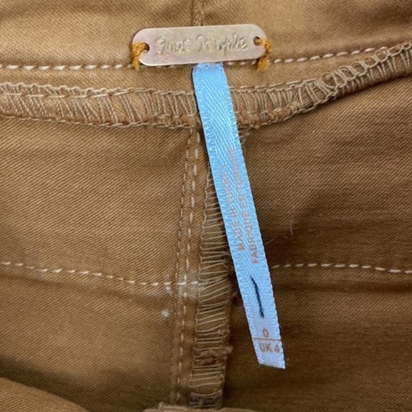 Free People Paper Bag Pants Cropped High Waisted in Burnt Orange - Picture 4 of 5